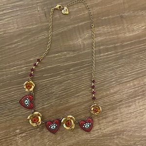 Betsey Johnson Rose and Eye Necklace
